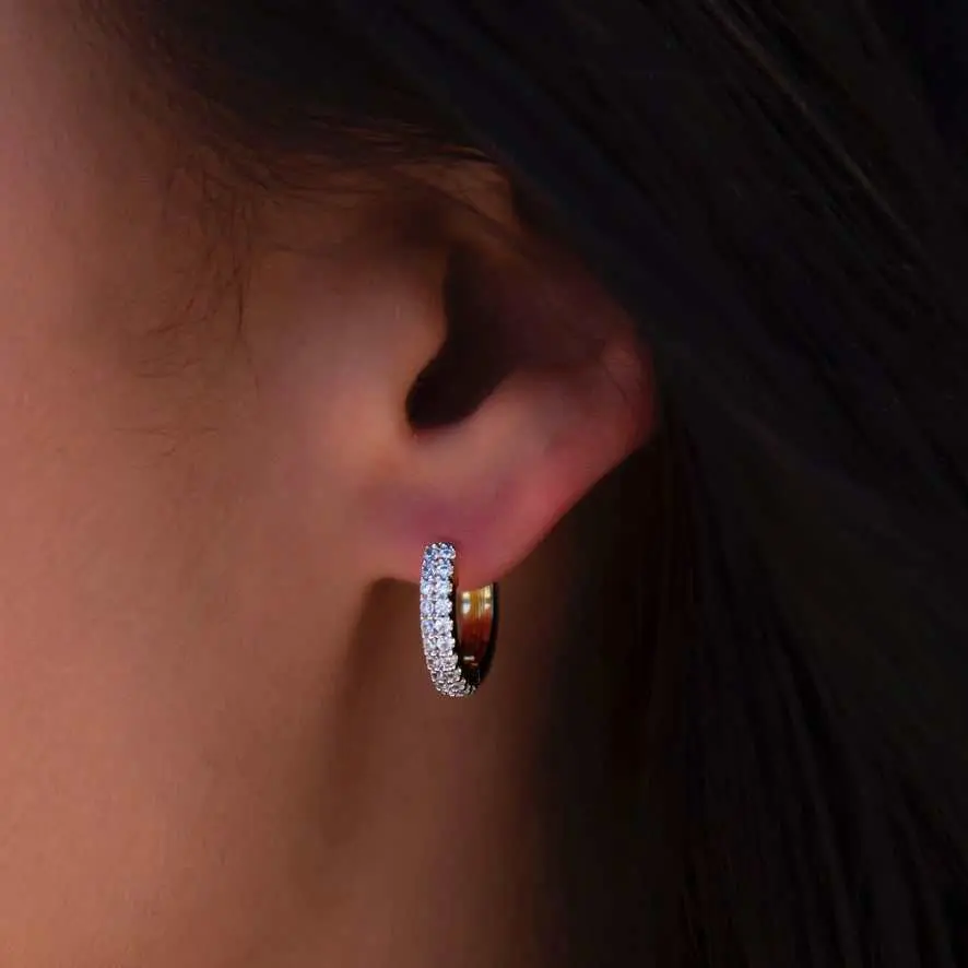 GLD Micro Double Row Huggie Earrings in Yellow Gold - Perfect Gift #TikTokShopBackToSchool