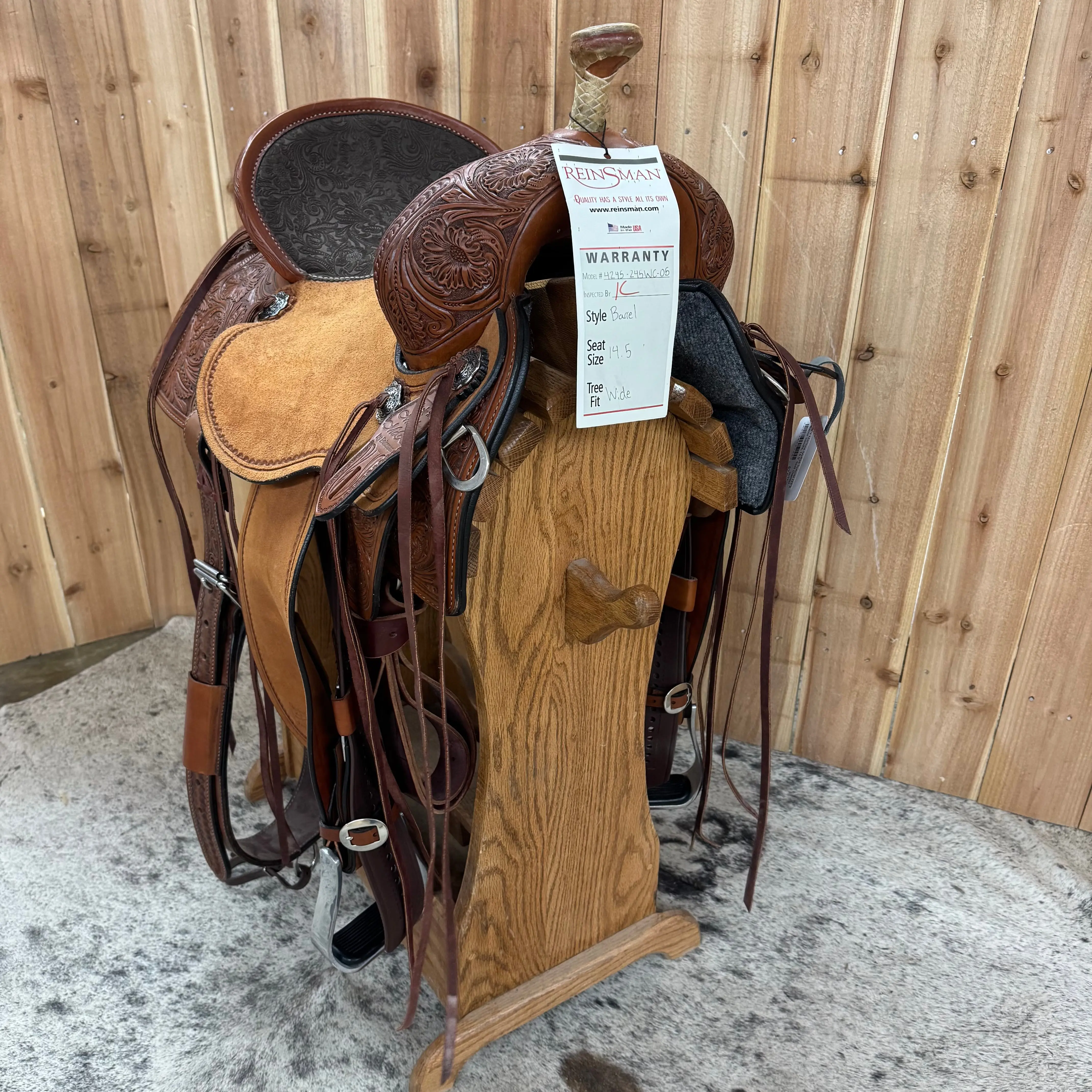 Circle Y Marlene McRae Special EFFX Barrel Saddle, 14.5" Seat (Demo) Circle Y Marlene McRae Special EFFX Barrel Saddle, 14.5" Seat (Demo)