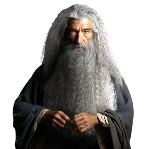 Grey Wizard Beard And Wig - Halloween Funny Father Time Costume Accessory for Adults Brown Black Silver WhiteTikTokShopBlackFriday