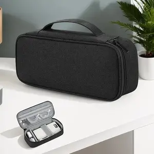 Electronic Travel Organizer with Cable Storage, Light Tech Style, Zippered Pockets, Ideal for Power Banks, Chargers, Hard Drives, Travel Organizer Bags