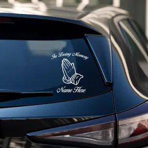 Praying Hands Memorial Decal for Trucks or Cars | Vinyl Decal | Custom Decal | 8x8" or 12x12" Sizes
