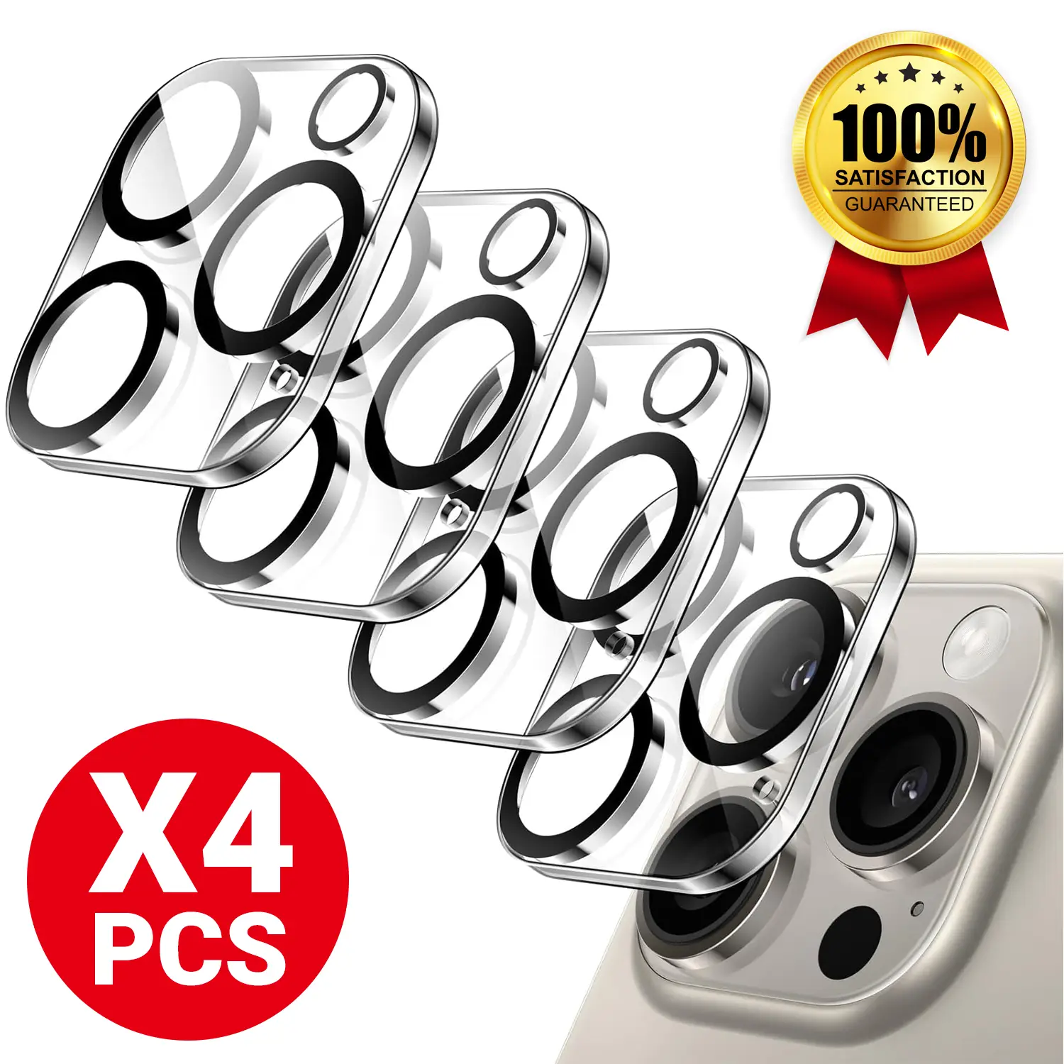 4pcs For iPhone 17 16 15 14 13 12 11 Pro Max Tempered Glass Camera Lens Cover Protector