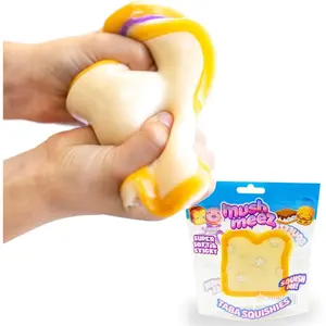 Taba Squishy- Peanut Butter & Jelly PB&J (Jumbo) Large, 3.75" Super Soft & Sticky Layered TABA Squishies - Squish, Squeeze, Great for Stress Relief - Sensory / Fidget Play Food Squishy Toys