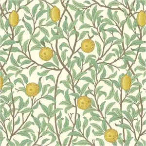 Lemon Leaf Peel and Stick Wallpaper, Beige and Green, 17.3"X78.8", Self-Adhesive, Removable, Decorative, for Bedroom, Bathroom, Cabinets-Vinyl Roll