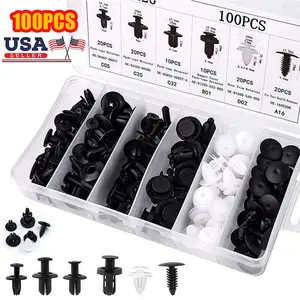 100Pcs Car Clip Kit for Kia, Bumper Retainer Clips, Fender Trim Push Pin Rivet Fasteners, Car Accessories with Storage Box