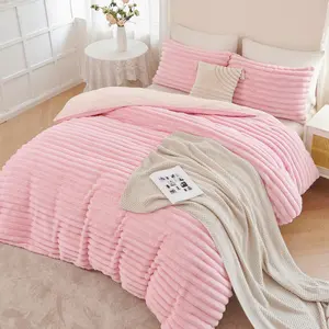 Full Size Bedding Cover Sets for  Girls Teens Faxu  Duvet Cover Set  Plush Bedding Cover Set 3 count Fuzzy Warm Bed Cover( Full)