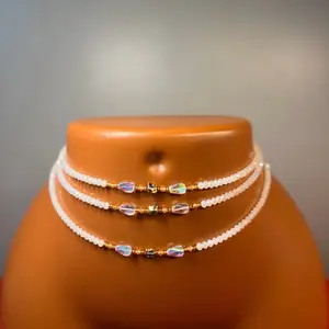 Auntie Ama’s Angel of Grace Crystal Waist Beads 1 Strands- Elegant Beaded Design for Stylish Outfits