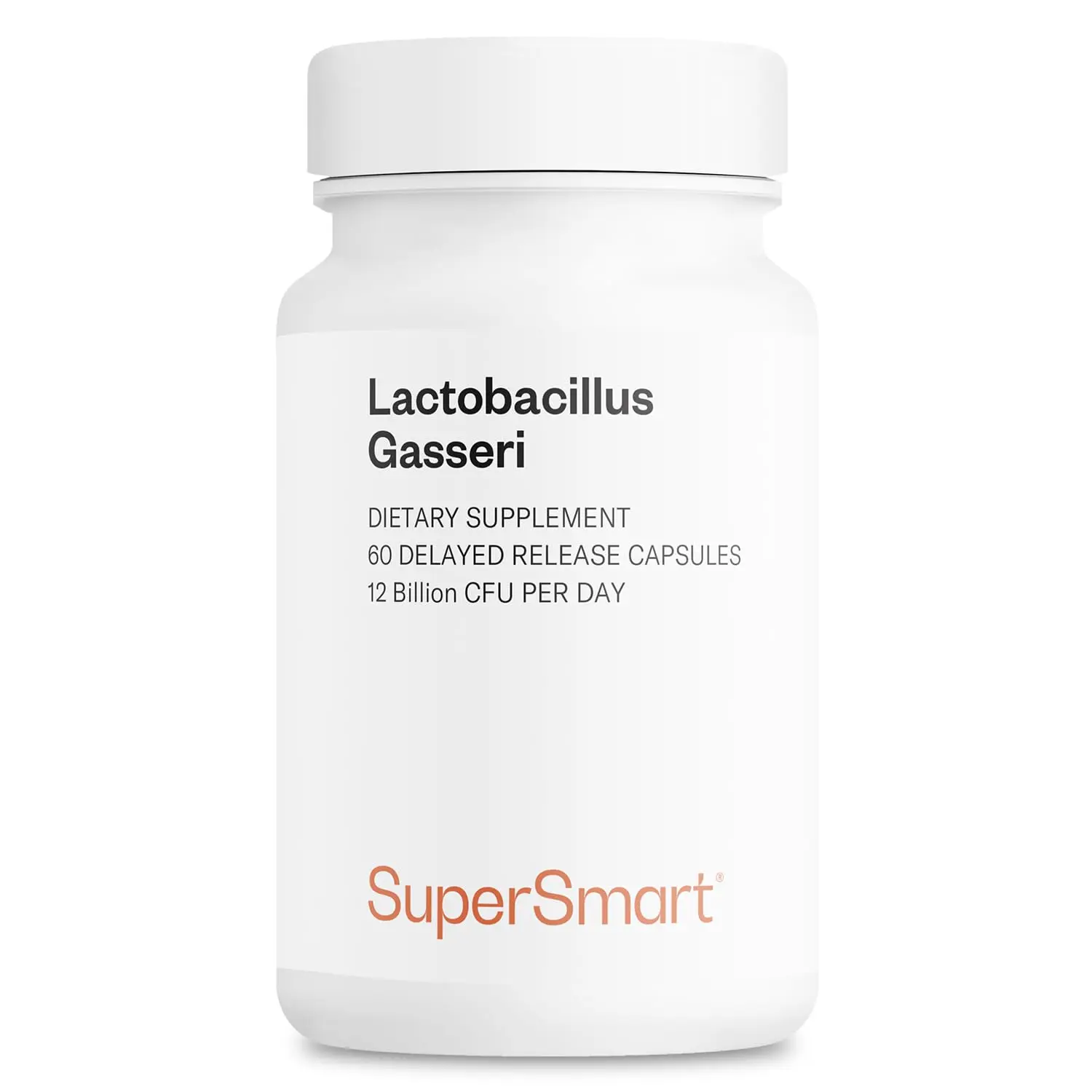 Supersmart - Lactobacillus Gasseri 12 Billion CFU per Day - Probiotic Supplement | Non-GMO & Gluten Free - 60 DR Capsules (Delayed Release)