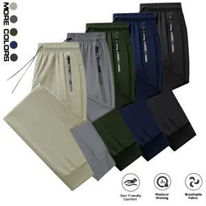 Men's Jogger Pants with Zipper Pockets, Moisture Wicking Breathable Drawstring Waist Athletic Sweatpants, Regular Fit Casual Comfy Sporty Joggers for Men Daily Wear, Spring & Fall male clothes