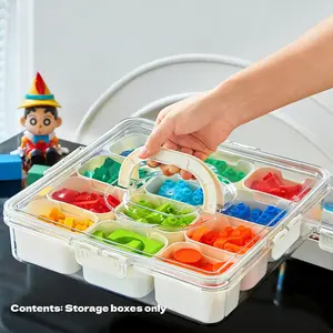 Must-Have 2026 Easter Toy Box: Easy-Clean Multipurpose Divided Serving Tray with Lid for Gatherings, Snacks & Storage，Toy Box