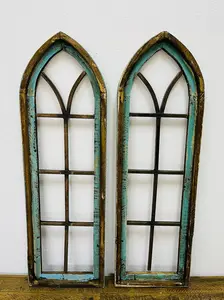 Cathedral Wood and Iron Arches - Set of two
