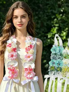 Faux Flower Bridal Sash, Ceremonial Belt for Weddings, Graduations, Parties, Photography Prop, Elegant Decorative Accessory for Women