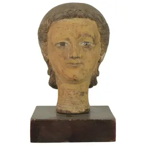 Antique Vietnamese Saint Figure Head | 7.5"