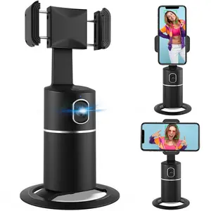 Auto Face Tracking Tripod, No App Required, 360° Rotation Face Body Phone Camera Mount Smart Shooting Phone Tracking Holder for Live Vlog Streaming Video, Rechargeable Battery