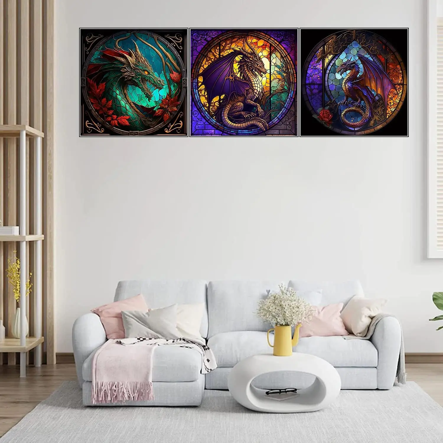 6 Pack Dragon 5D Diamond Painting Art Kits for Beginner DIY Full Drill Diamond Dots Crystal Craft Kits for Home Wall Decor Gifts