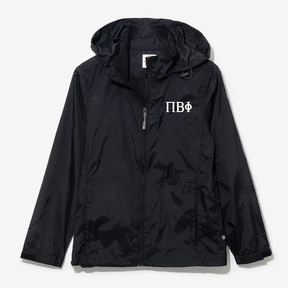 Pi Beta Phi Lightweight Rain Jacket | Black