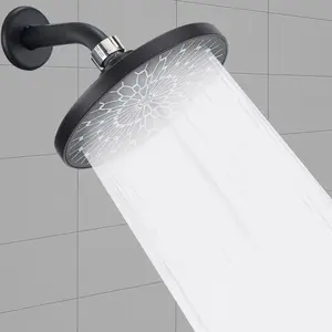 High-pressure Rainfall Shower Head, Pressure Boosted Shower, Round Top Spray for Luxurious Bathing Experience, Durable Plastic Essential Bathroom Accessory