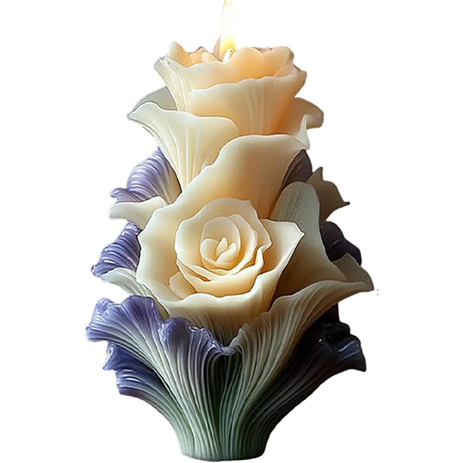 Large Tulip Flower Cylinder Molds Silicone Wave Spiral Candle Mold - Silicone Resin Casting Molds for Candle & Resin & Soap Craft Supplies