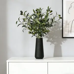 4pcs 18.11 Inch Artificial Olive Branches, Stem, Eucalyptus Stems, Leaf Center Decor, Home Decoration, Coffee Table Decor