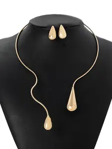 Women's Elegant Y-Shape Teardrop Pendant Necklace Earrings Set, Adjustable Chain Jewelry, Perfect Gift for Anniversary and Parties, All Seasons，Match Day Style， music festivals, theme partie，Graduation Activity