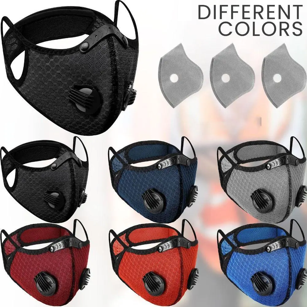 New Breathable Ergonomic Dust Mask Nose Clamp Adjustable Respirator Mask Anti-Dust Washable Activated Carbon Filters Cycling