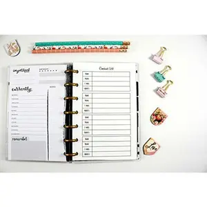 Contact List Inserts for the Mini Happy Planner, Fits 7-Disc Notebook, Planner Contact Information, Pre-punched Happy Planner Inserts, Pre-punched Contact Information