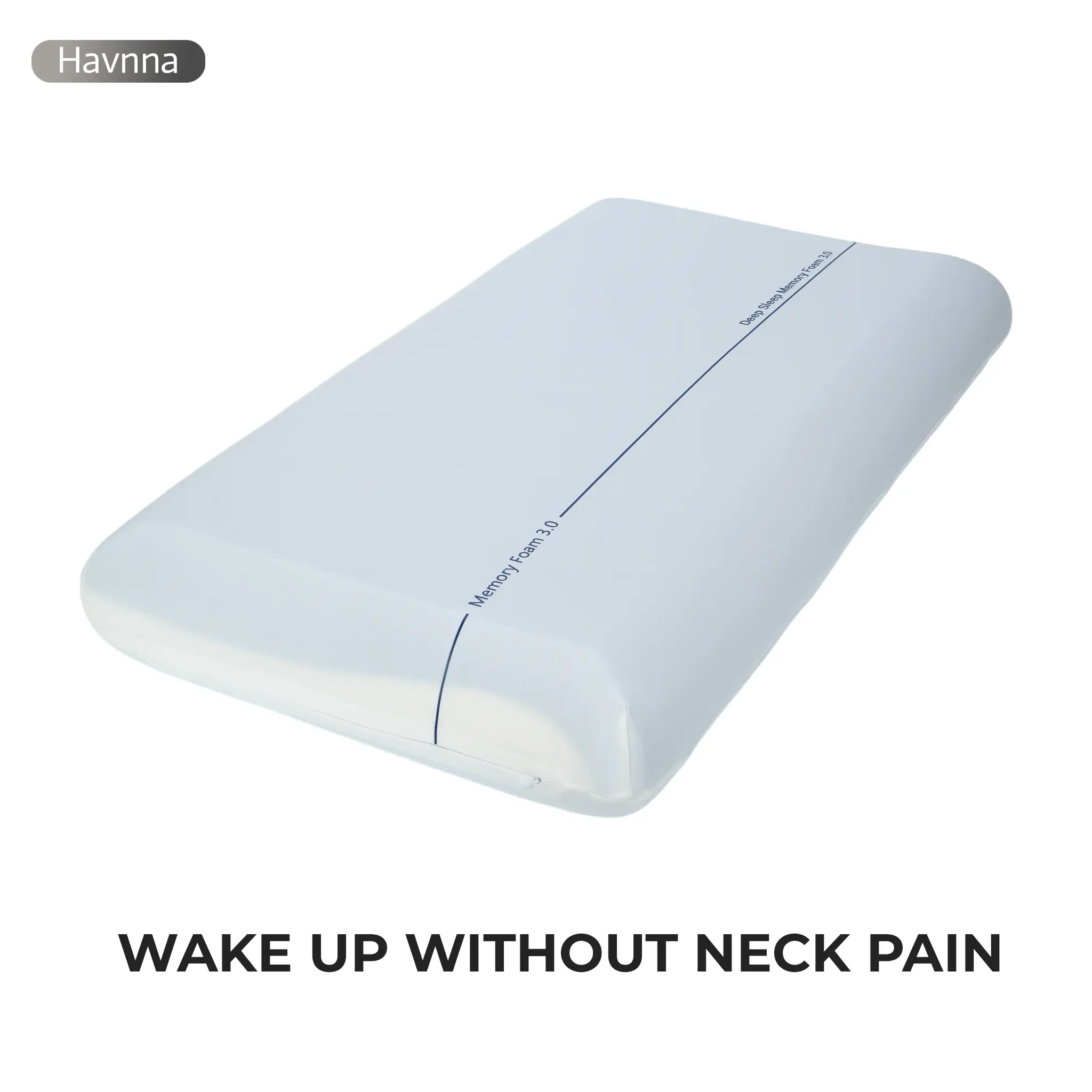Havnna 3-Layer Memory Foam Cervical Neck Pillow - Ergonomic, Pressure-Relieving Pillow for Neck Pain with Cooling Cover, Suitable for Side, Back & Stomach Sleepers