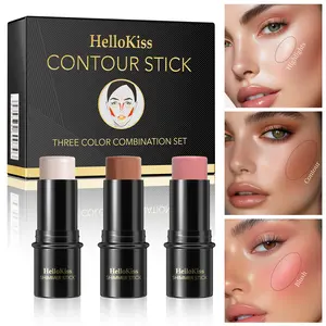 3-in-1 Concealer Stick Set – Creamy Highlight, Contour & Blush Sticks with Full-Coverage, Blendable, Waterproof, Smudge-Proof, Long-Lasting, Buildable Formula for Sculpted Radiant Look, Ideal for Daily Makeup & Travel