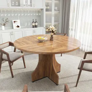 New Upgraded 4 curved leg MDF+PB round dining table