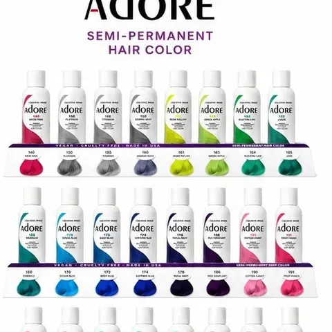 Adore Creative Image Shining Peroxide-Free Semi-Permanent Color, Vegan Dye, Washable Formula, Hair Dye for All Hair Types, 4oz