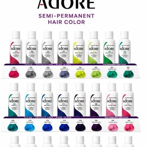 Adore Creative Image Shining Peroxide-Free Semi-Permanent Color, Vegan Dye, Washable Formula, Hair Dye for All Hair Types, 4oz
