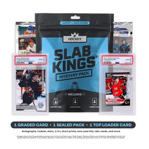2025 Slab Kings Plus Hockey Edition – 1 Graded Card + 1 Sealed Pack + 1 Bonus Card