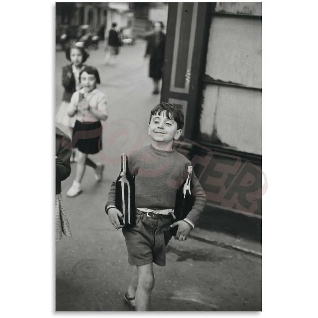 Rue Mouffetard by Henri Cartier-Bresson Poster Photography Printing Poster Canvas Painting Wall Art Poster for Bedroom Living Room Decor