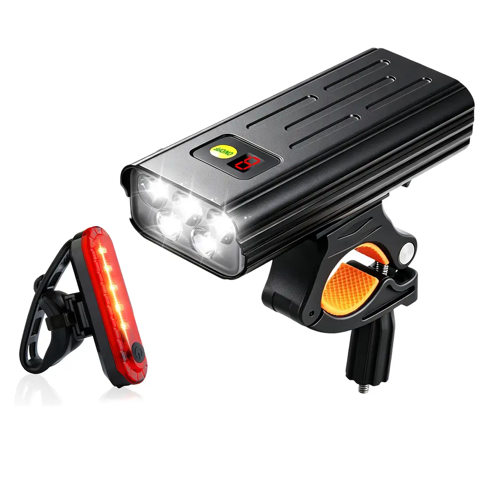 VASTFIRE Bicycle Light Set - 5-T6 LED Aluminum Rotating Head Headlight, Tool-Free Installation, 300-500m Beam, USB-C Rechargeable 4000mAh Power Bank, High/Low Modes, 5-LED 240° Rear Bike Light, IPX5 Waterproof for Mountain, Road Cycling, Led Headlight Bik