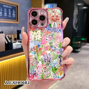 Adorable Case for iPhone11/12/13/14/15/16/promax Floral collage pattern Compatible, Lightweight, Anti-Fall | Girly & Chic Style