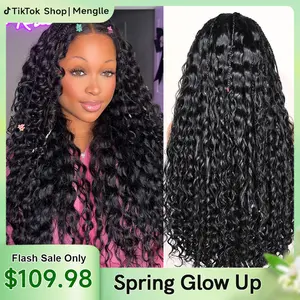 [Pre Braided 7X6 Water Wave] Menglle Pre Styled Boho Curly Wig 7X6 Glueless Ready to Go Box Braided Water Wave Lace Front Human Hair Wig#greenish#TikTokShopSpringGlowUp