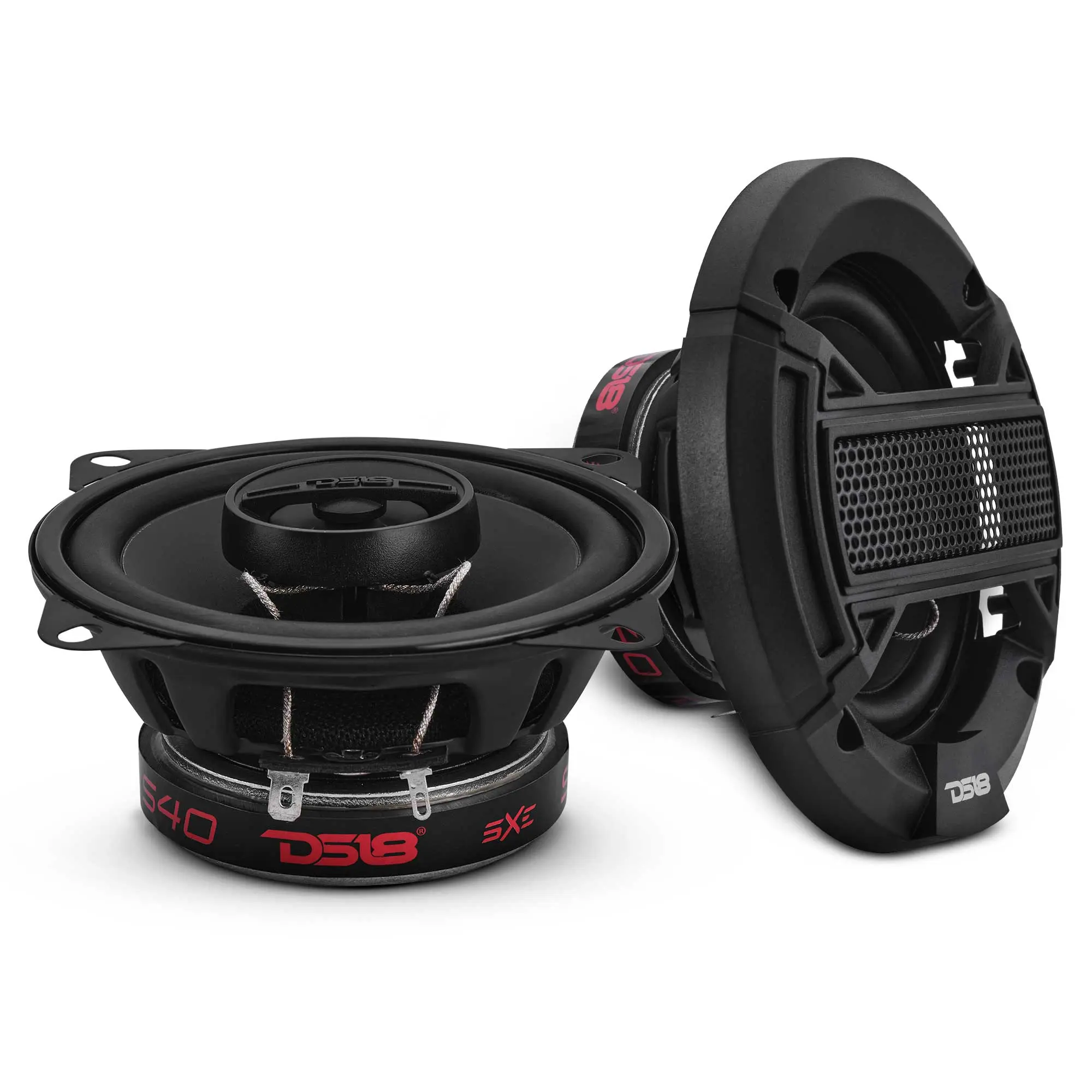 SELECT 4" 2-Way Coaxial Car Speaker with Grille, 40W RMS, 4-Ohm, Enhanced Sound Output