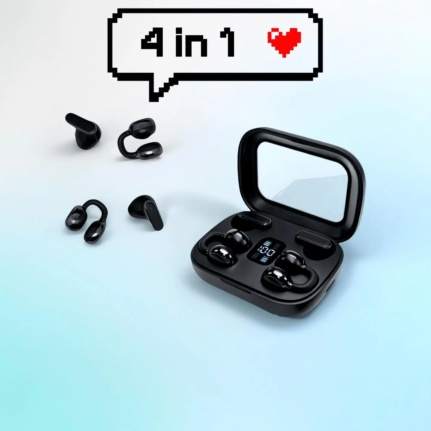 【 Fluffdrip Q10 】 2026 Wireless Earbuds (2 Pairs Clip-On), Portable Digital Gadget for Couples, Mini Invisible Sports Headset with Bluetooth Connection & Charging, Compatible with Android & iPhone#SummerWins #DealsForYouDays