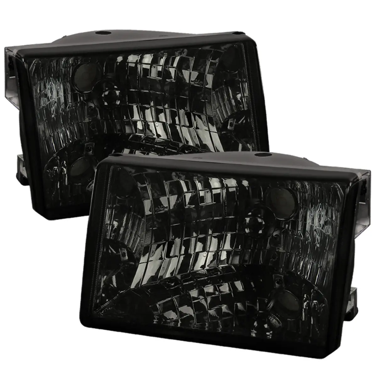 1993-1998 Jeep Grand Cherokee Factory Style Headlights (Chrome Housing/Smoked Lens) 1993-1998 Jeep Grand Cherokee Factory Style Headlights (Chrome Housing/Smoked Lens)