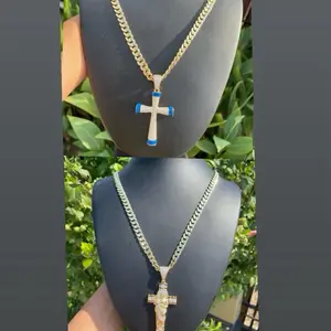 San Judas Cross Cuban chain no green skin durable jewelry