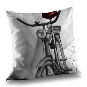 Begin Home Decor C1PT1414531BAC 14 x 14 in. Abandoned Bicycle Throw Pillow - Bike Livingroom Decor Insert
