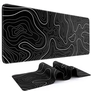 Topographic Gaming Mouse Pad Large 31.5 x 15.75in Sunflower Keyboard Mousepad for Non-Slip Base Stitched Edge Extended Desk Pad XL Desk Mat