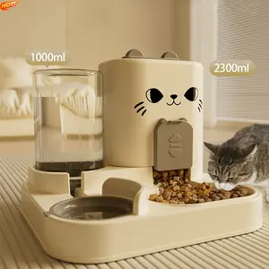 A Safe Choice for Travel! Cat Feeding with Water 2-in-1, Dry And Wet Separation Large Capacity,Automatic Cat Feeder Quantitative Feeding  to Ensure The Health Of Your Pet's Diet Cute And Interesting Water And Food Dispenser,Christmas Gift