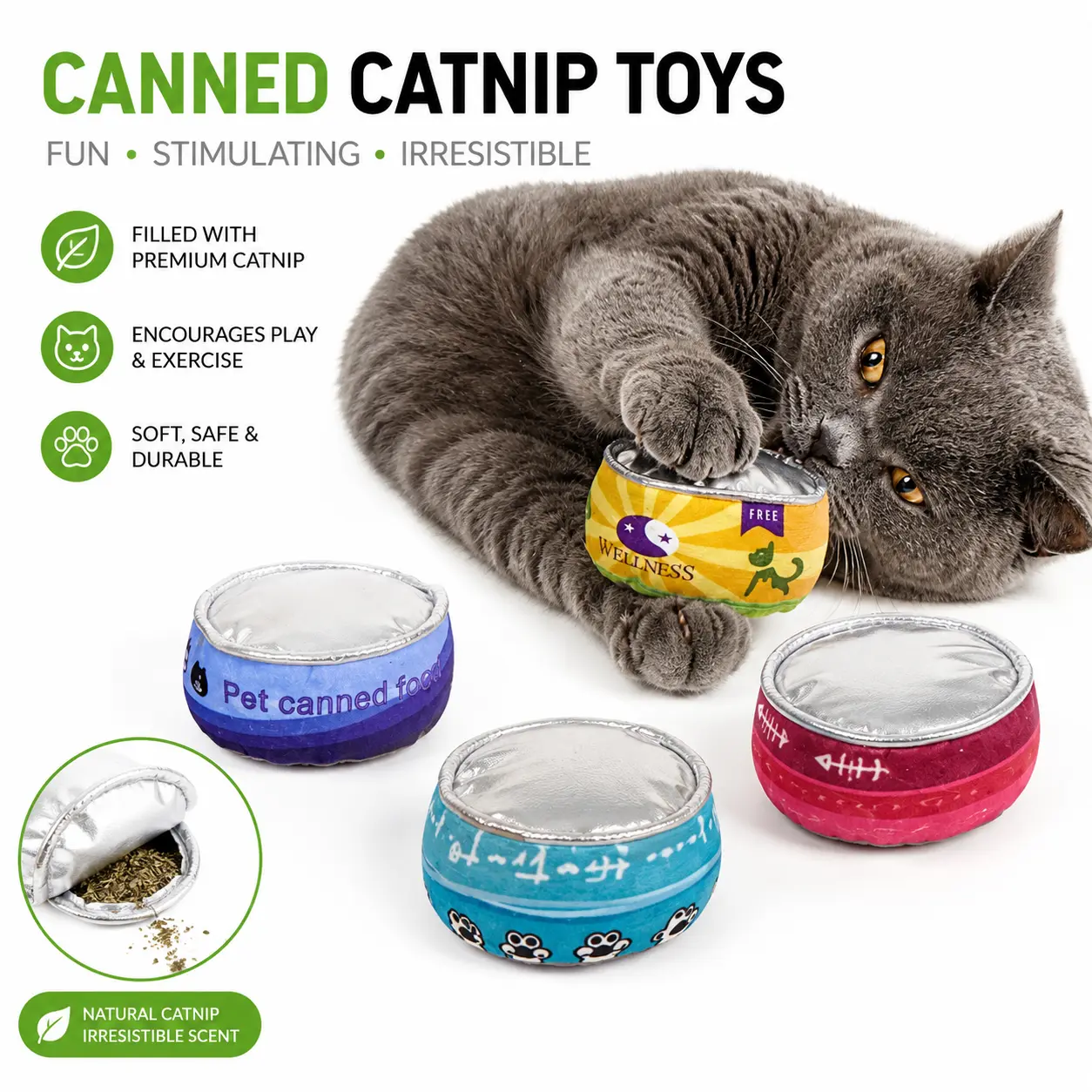 Cat canned cat mint toy sound-making paper cat toy scratch-and-bite pet toy