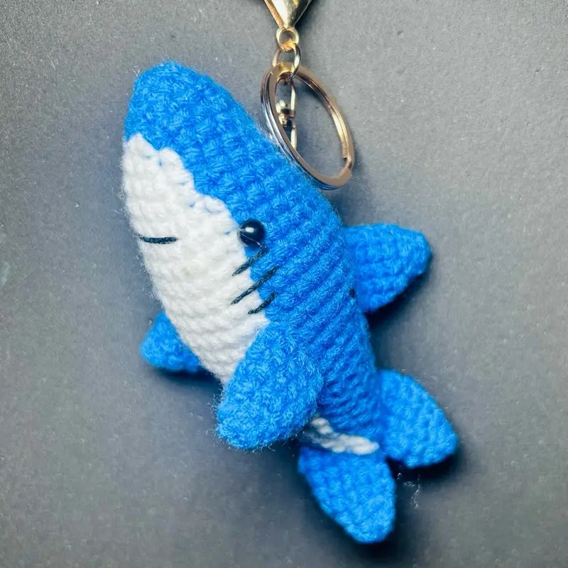Crochet Shark Keychain