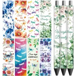 UV DTF Pen Wraps Transfer Sticker Dragonfly - 48pcs Waterproof High Definition Print UV DTF Pen Adhesive Decals Self Adhesive Stickers for Personalized DIY Pencil Pen Decorative Crafts Gifts Giving for Mothers Day