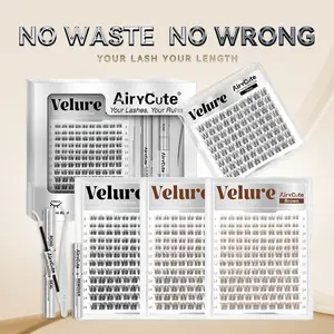 Velure Collection | AiryCute Velure & DarkBrown Velure & Lightbrown Velure & One-Length Velure | Waterproof, Long-Lasting Lashes | Venus | Natural Daily | Beginner-Friendly Lashes for a Flawless Look | Trendy & Must-Have Clusters