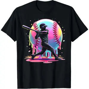 Baseball Drip Men Men Ice Cream Drip Baseball Player Sports T-Shirt Graphic tees