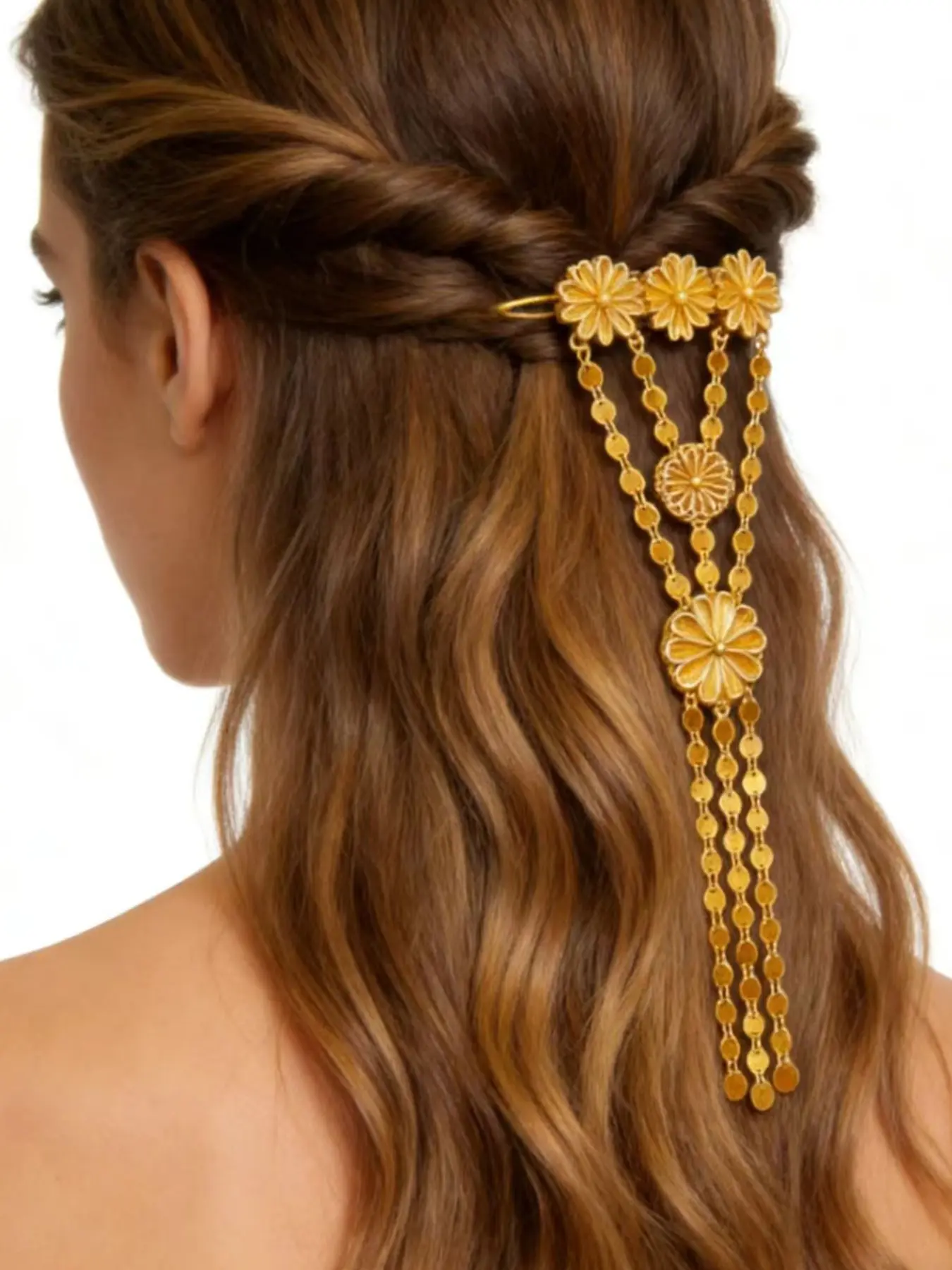Elegant Floral Tassel Hair Clip, Court Style Bride Headpiece, Perfect for Daily Wear, Weddings, Parties, Holidays, Performances, Wedding Hair Accessories, Flower Hair Clips