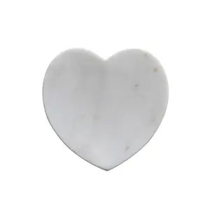 Marble Heart Shaped Dish, White